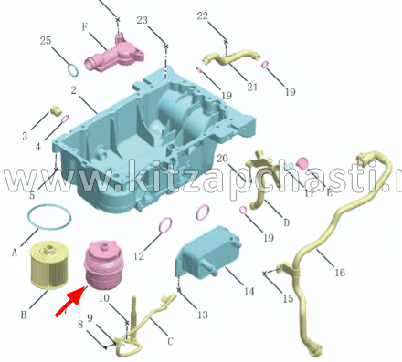 Фильтр маслянный TUGELLA, MONJARO (в сборе) GEELY TUGELLA 1056528800