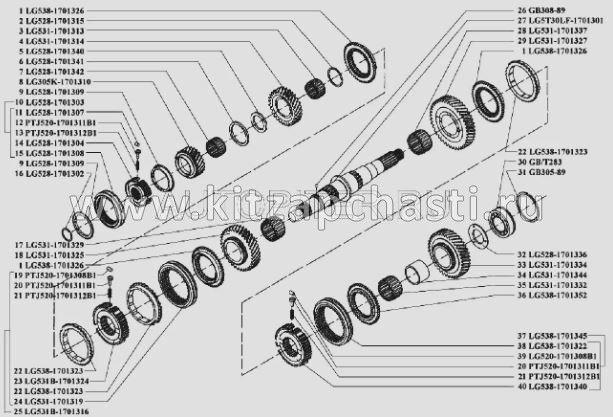 Шестерня задней передачи Baw Fenix 1065 Евро 3 LG531-1701334